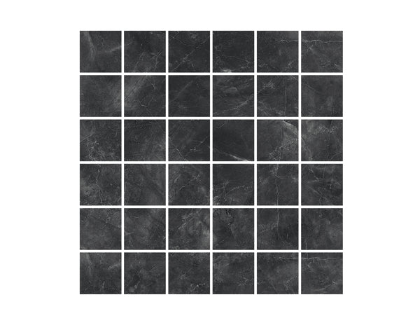 2-inch x 2-inch Pulpis Nero Matte Square Porcelain Mosaics