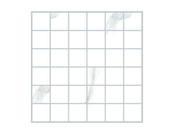 2-inch x 2-inch Statuario Matte Square Porcelain Mosaics