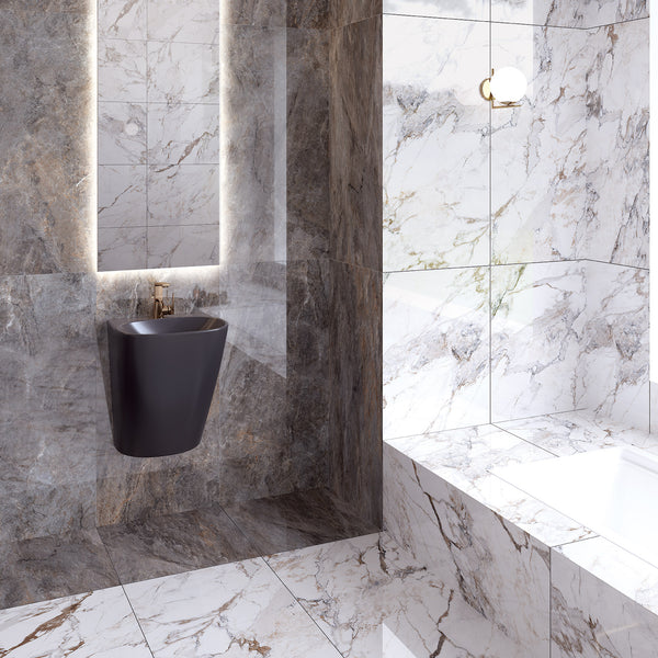 AGUSTOS TAUPE POLISHED RECTIFIED PORCELAIN TILE - SAPPHIRUSSTONE