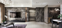 Polished Black Silk Marble tile with white veining from Sapphirus Stone in Toronto. Perfect for elegant walls, floors, and luxury design accents.