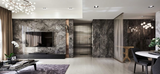 Polished Black Silk Marble tile with white veining from Sapphirus Stone in Toronto. Perfect for elegant walls, floors, and luxury design accents.