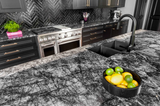 Polished Black Silk Marble tile with white veining from Sapphirus Stone in Toronto. Perfect for elegant walls, floors, and luxury design accents.