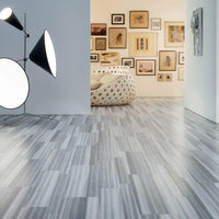 Equator Marble tile with bold grey linear veining from Sapphirus Stone in Toronto. Ideal for modern floors, walls, and feature installations.