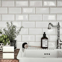 GLOSSY WHITE BEVEL SUBWAY TILE 3''X6'' - Tile&Stone Co.