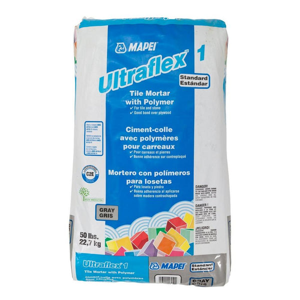 Mapei Ultraflex 1 Mortar Gray Polymer 50lbs (94182-50) - SAPPHIRUSSTONE