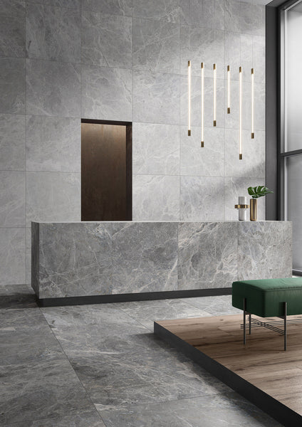 MARMOSTONE DARK GREY MATT RECTIFIED PORCELAIN TILE - SAPPHIRUSSTONE