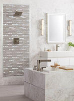 Pearl Marble tile with soft ivory tone and light veining from Sapphirus Stone Toronto. Ideal for bathrooms, kitchens, and elegant interior walls.