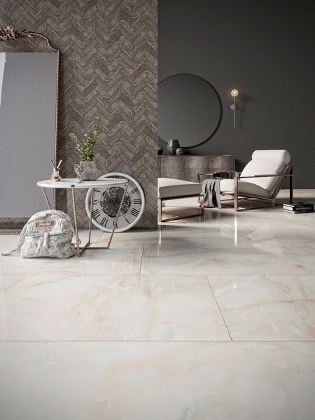 24-inch x 48-inch Sun Onyx Polished Rectified Porcelain Floor and Wall Tile (24''x48'' 3 pieces/case - 24 sq.ft./case)