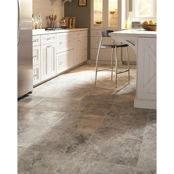 Travertine Grigio marble tile with layered grey veining from Sapphirus Stone in Toronto. Ideal for elegant floors, bathrooms, and contemporary walls.