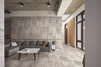 Tundra Grey Marble tile with soft grey background and white veining from Sapphirus Stone in Toronto. Ideal for modern floors, walls, and bathrooms.