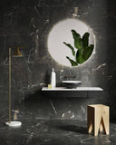 24''x24'' - 24''x48'' St. Laurent Black Matte Rectified Marble Look Porcelain Floor and Wall Tile